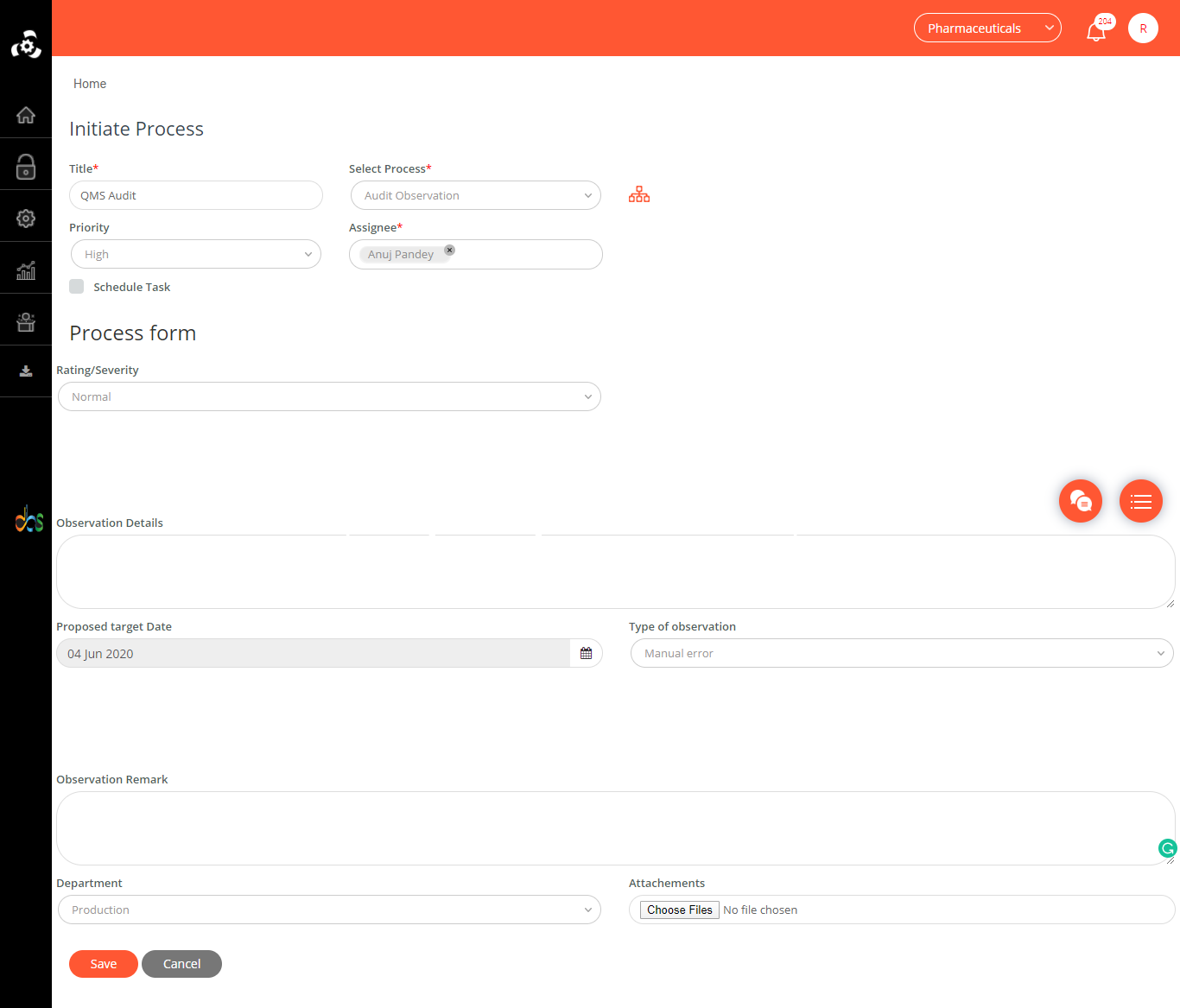 QMS Screenshots